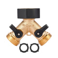 Solid Brass 2-Way Hose Splitter