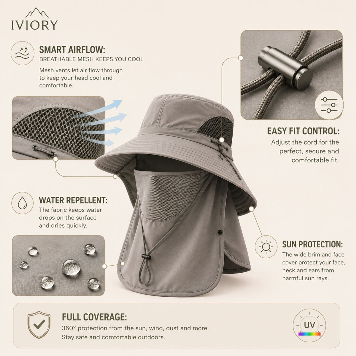 Iviory™ Ultimate 360° Safari Sun Hat