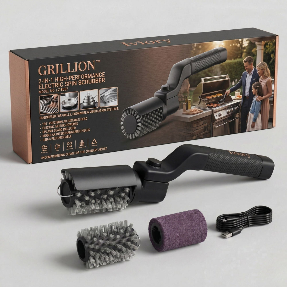 Iviory Motorized Grill Brush
