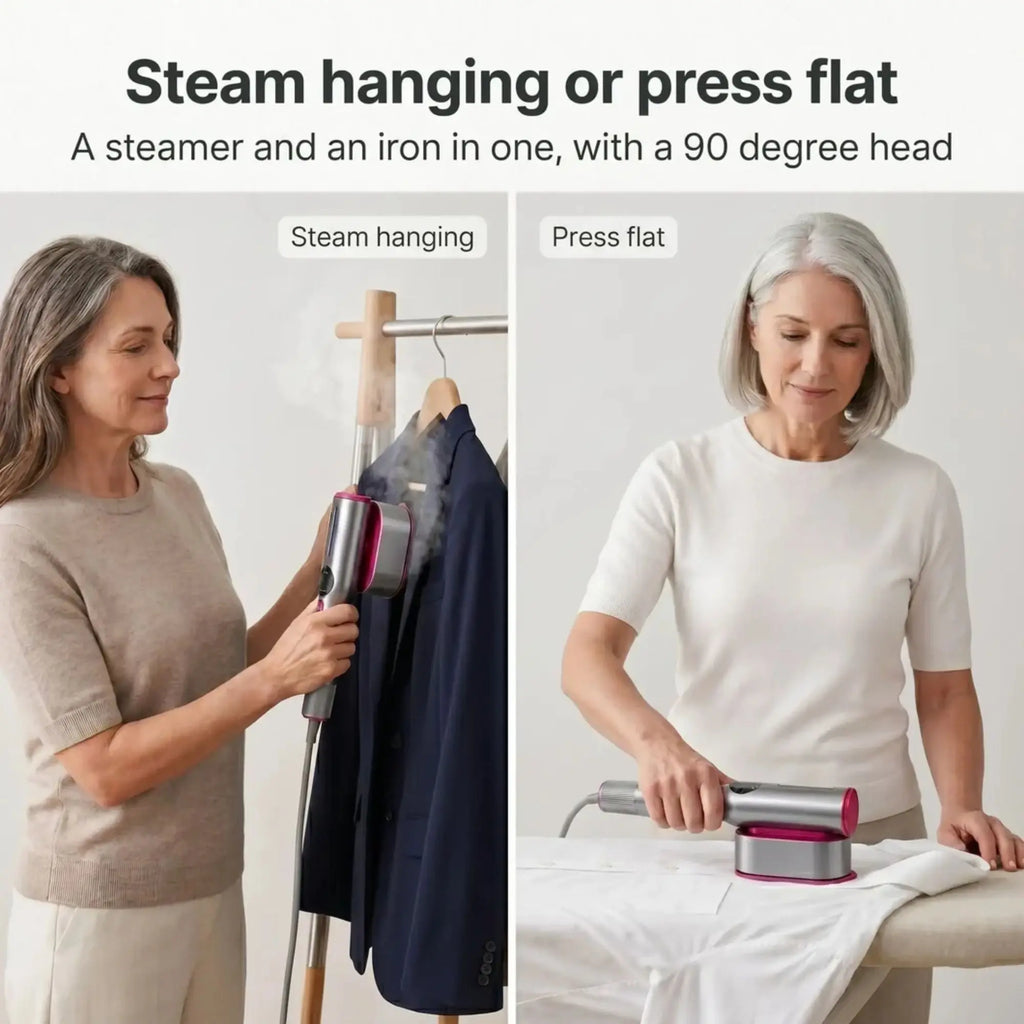Iviory SteamPress 2-in-1 Handheld Garment Steamer and Steam Iron | Compact Travel Clothes Steamer