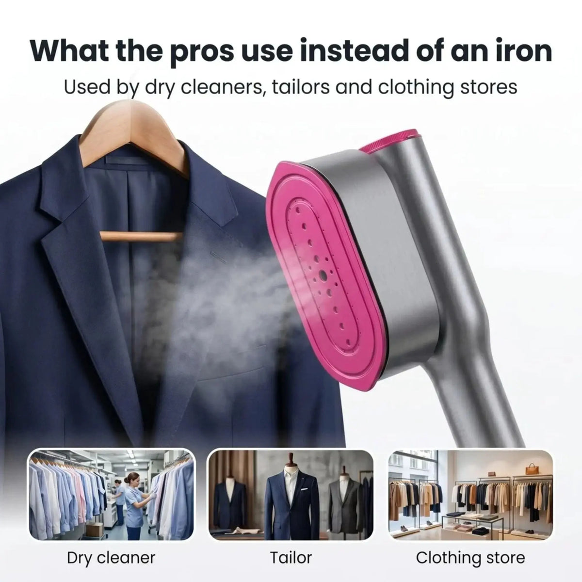 Iviory SteamPress 2-in-1 Handheld Garment Steamer and Steam Iron | Compact Travel Clothes Steamer