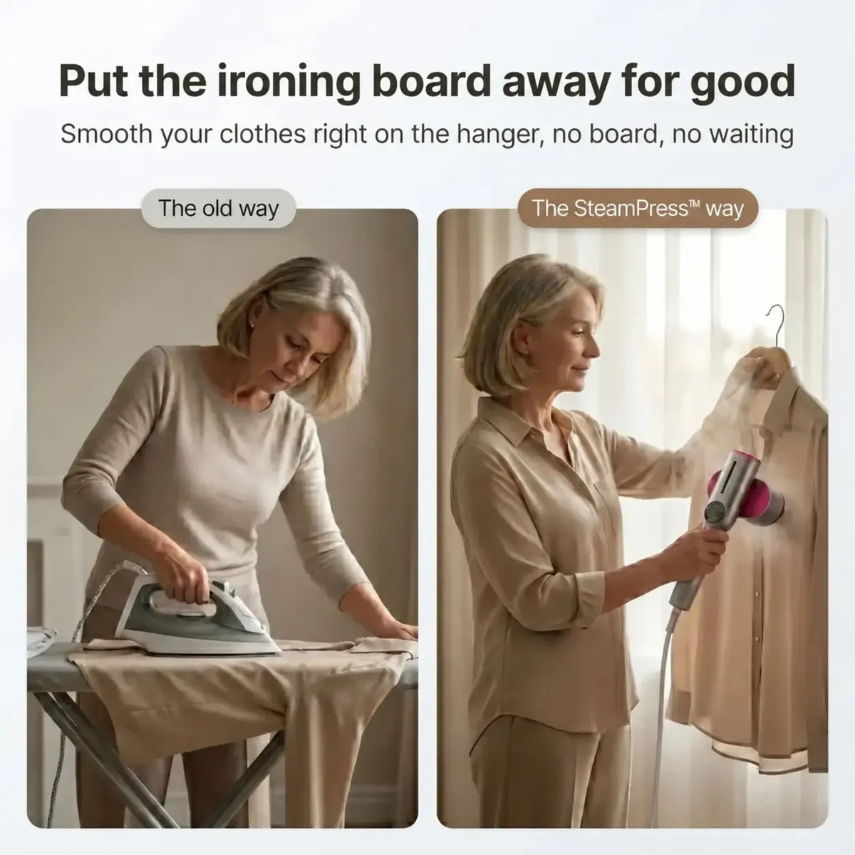 Iviory SteamPress 2-in-1 Handheld Garment Steamer and Steam Iron | Compact Travel Clothes Steamer